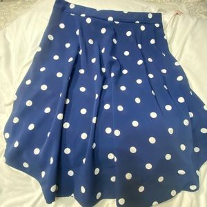 NY & Co Eva Mendes Blue polka dot skirt size 14 NWT